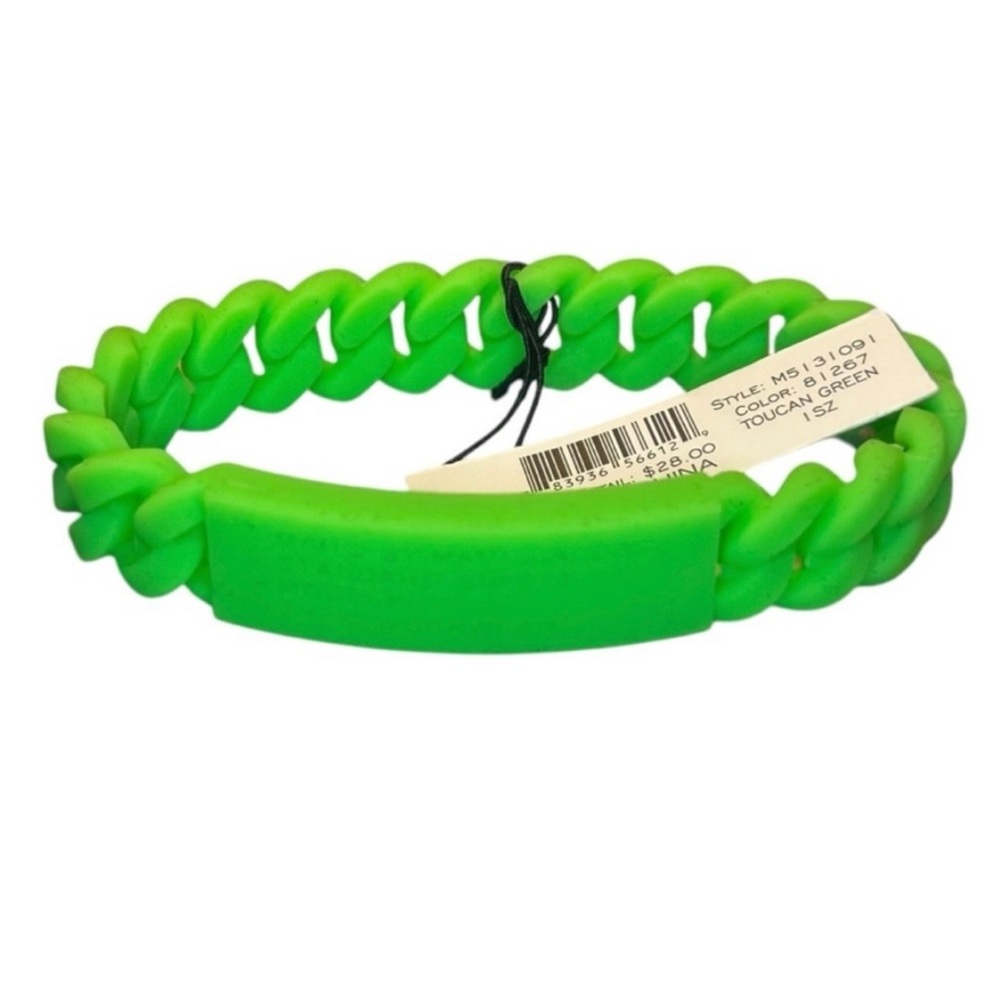 NWT Marc by Marc Jacobs Toucan Green Silicone Link Bracelet